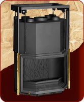 Чугунная каминная топка ПРИЗМАТИК 850 контргруз с конвекциооным распределением тепла